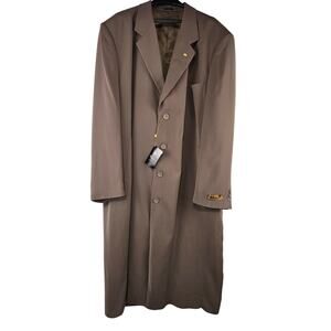 Vintage Falcone Men's Topcoat Carmel Full Length Size 50L New with tags